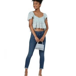 NWT American Eagle Ruffle Sleeve Babydoll Blouse Size Small